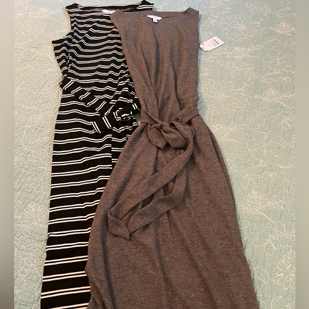 NWT 2 Time and Tru Women's Sleeveless Hacci Dresses midi